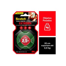 Fita Dupla Face 3M Scotch Fixa Forte Extrema 12mm X 2m