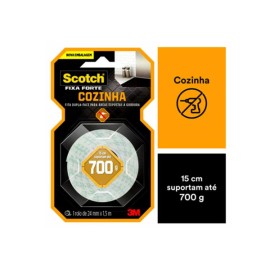 Fita Dupla Face 3M Scotch Fixa Forte Cozinha 24mm X 1,5m