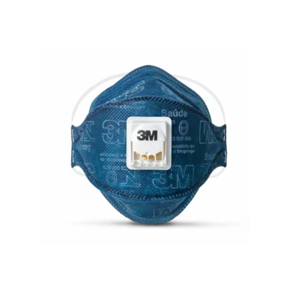 Máscara de Proteção Respiratória Dobrável 3M Azul com Válvula 9322+BR PFF-2(S)