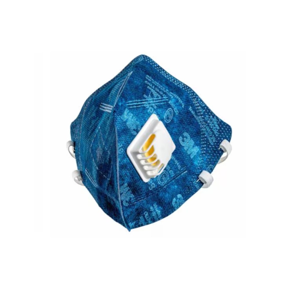Máscara de Proteção Respiratória Dobrável 3M Azul com Válvula 9822 BR PFF-2(S)