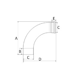 Curva 100mm 90º Longa Esgoto SN Amanco Curva 100mm 90º Longa Esgoto SN Amanco