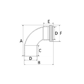 Curva 50mm 90º Curta Silentium Amanco