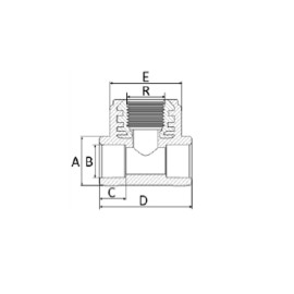TÊ de Redução com Rosca Central 25mm1/2 PPR Amanco TÊ de Redução com Rosca Central 25mm1/2 PPR Amanco