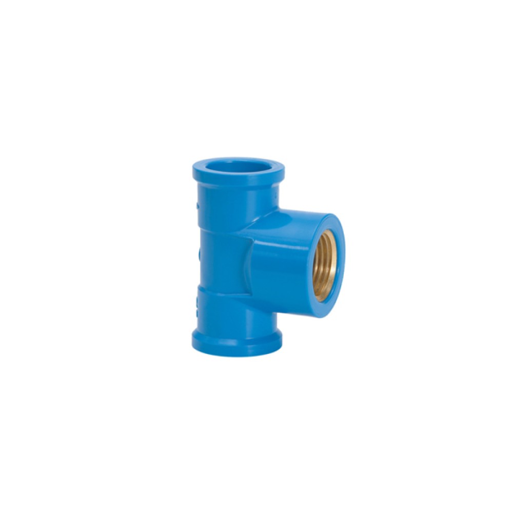 Tê c/ Rosca de Latão 25mm1/2' Azul Soldável Amanco Tê c/ Rosca de Latão 25mm1/2' Azul Soldável Amanco