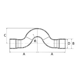 Curva de Transposição 32mm Marrom Soldável Amanco Curva de Transposição 32mm Marrom Soldável Amanco