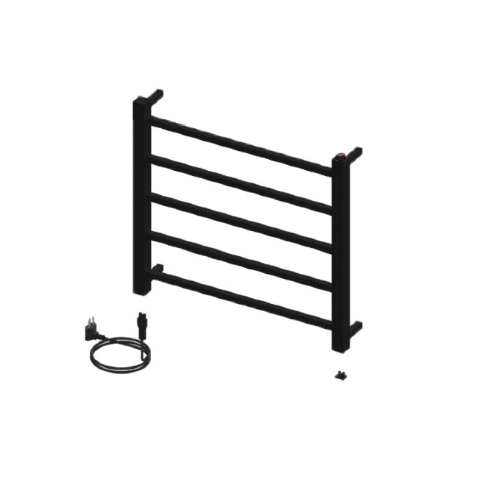 Toalheiro Termico Fio Aparente Pequeno Quada Premium Preto Brilhante 19.TQ01.PB