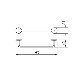 Toalheiro 45cm Round Preto Brilhante Metalworks By Crismoe 07.RD03.PB
