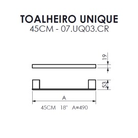 Toalheiro 45cm Unique Crismoe 07.UQ03.CR