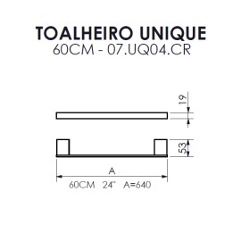 Toalheiro 60cm Unique Crismoe 07.UQ04.CR