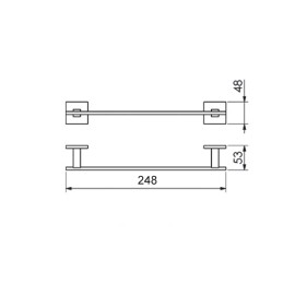 Toalheiro Cecilia 20 cm Preto Fosco Metalworks By Crismoe 07.CC01.PF