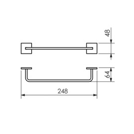 Toalheiro Quada 20 cm Preto Fosco Metalworks By Crismoe 07.QD01.PF