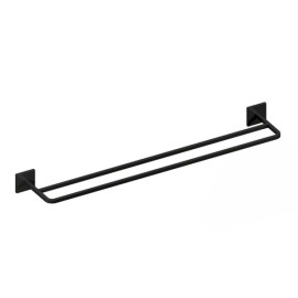 Toalheiro Duplo 60Cm Quada Preto Brilhante  Metalworks 09.QD02.PB