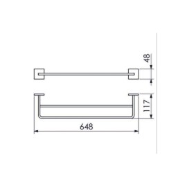 Toalheiro Duplo 60Cm Quada Preto Brilhante  Metalworks 09.QD02.PB