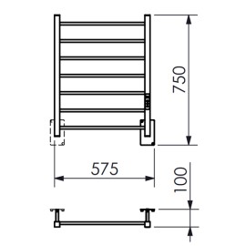 Toalheiro Térmico Fio Oculto Grande Quada Digital Premium Inox Polido 19.TQ18.IP