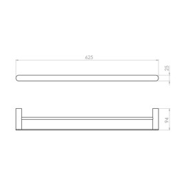Toalheiro Duplo 60cm Vetra Inox Escovado Metalworks By Crismoe 09.VT02.IE