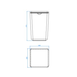 Lixeira Quadrado Deca Senses Amêndoa Fosco 1005.QUA.AMFC