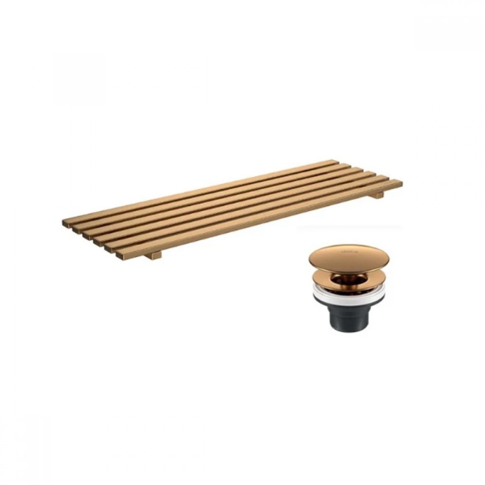 Kit com válvulas, grelha e conector Gold Matte para cuba L.131/1044 Deca 2013.GL.MT Kit com válvulas, grelha e conector Gold Matte para cuba L.131/1044 Deca 2013.GL.MT
