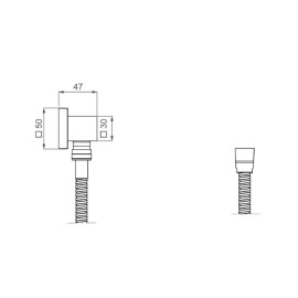 Kit Flexivel Deca Quadrado Com Suporte Para Ducha Manual Black Noir 4604.BL.170.NO