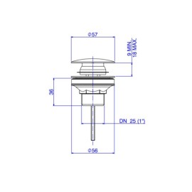 Válvula Click Escoamento Lavatório e Cubas Deca Inox 1601.INX.CLI