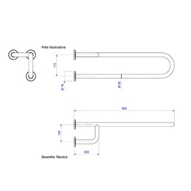 Barra de Apoio Lateral Fixa Direita 80cm escovada 2370.I.080.ESC Barra de Apoio Lateral Fixa Direita 80cm escovada 2370.I.080.ESC