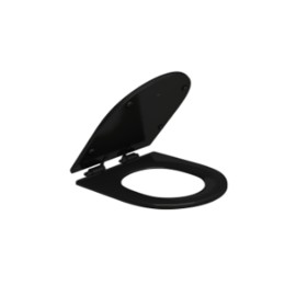 Assento Poliester Slow Close Ébano Carrara/Link fixação Black Matte Deca AP.237.BL.MT.95