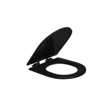 Assento Poliester Slow Close Ébano Carrara/Link fixação Black Matte Deca AP.237.BL.MT.95