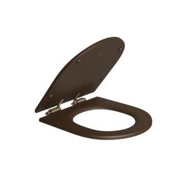 Assento Poliester Slow Close Carrara/Link fixação Marrom Fosco Corten Matte Deca AP.237.CT.MT.22