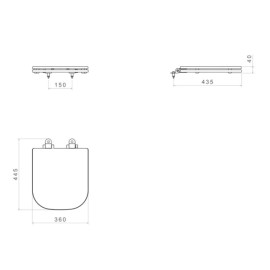 Assento Poliéster Monocromático Deca Axis/Quadra Branco com Slow Close AP.217.BR.17