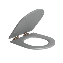 Assento Poliester Slow Close Cinza Fosco Link fixação Corten Matte Deca AP.237.CT.MT.86 Assento Poliester Slow Close Cinza Fosco Link fixação Corten Matte Deca AP.237.CT.MT.86