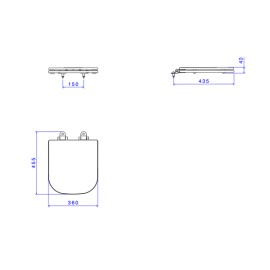 Assento Poliester Slow Close Ébano Nuova/Carrara/Link/Level Fixação Corten Matte Deca AP.237.CT.MT.94