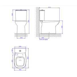 Kit Completo Bacia C/Caixa acoplada Flex Deca KP.381.17