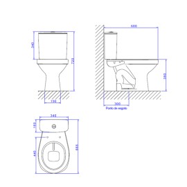 Kit Completo Bacia com Caixa Acoplada Branco Deca Aspen KP.751.17 Kit Completo Bacia com Caixa Acoplada Branco Deca Aspen KP.751.17