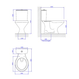 Kit Completo Bacia com Caixa Acoplada Branco Ravena Deca KP.919.17