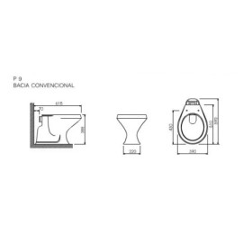 Bacia Convencional Ravena Creme Deca P.9.37