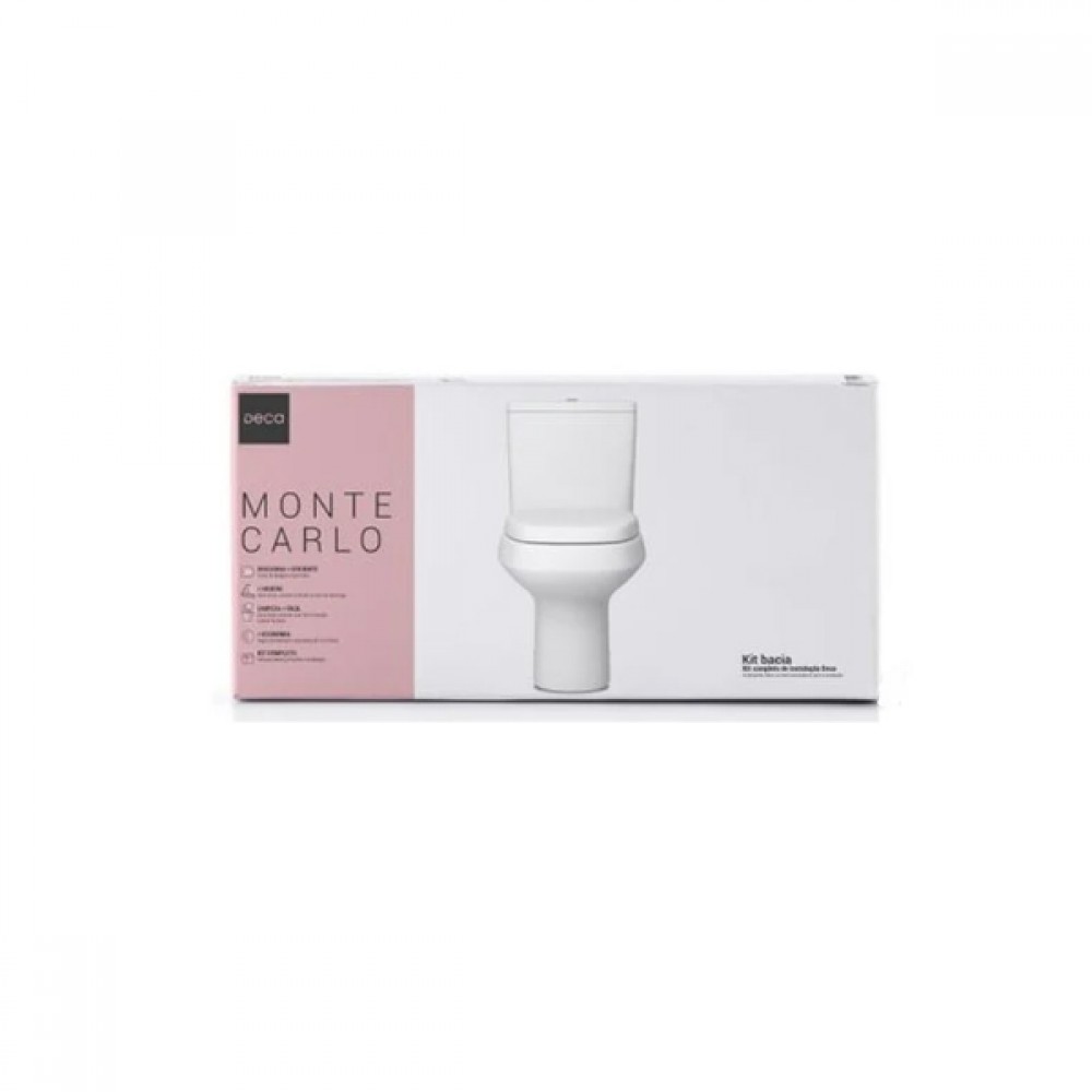Kit completo Bacia com caixa acoplada Monte Carlo Deca KP.808.17 Kit completo Bacia com caixa acoplada Monte Carlo Deca KP.808.17