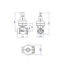 Base Registro Pressão(Chuveiro) 3/4 Pol Deca 4416.202 Base Registro Pressão(Chuveiro) 3/4 Pol Deca 4416.202