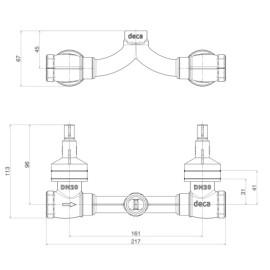 Base Misturador Para Chuveiro Com Entrada Horizontal 4424.MI.034