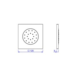 Ducha Articulada Lateral Quadrada Cromada 1988.C.QUA