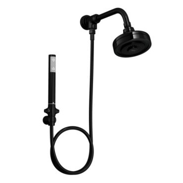 Kit Chuveiro Deca Acqua Plus com Flexível em PVC Black Noir 1990.BLNO.STDKIT.N