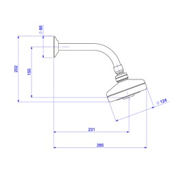 Chuveiro Acqua Plus C/Tubo Parede Curvo Inox 1990.INX.STD