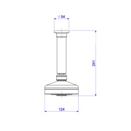 Chuveiro Acqua Plus C/Tubo Teto Inox 1990.INX.TET