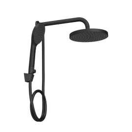 Chuveiro Redondo Parede Com Desviador e Ducha Manual Deca Flex Max Black Matte 2085.BL.DES.MT