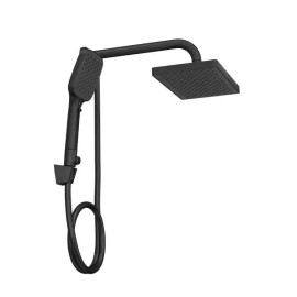 Chuveiro Retangular Parede Com Desviador e Ducha Manual Deca Flex Max Black Matte 2086.BL.DES.MT