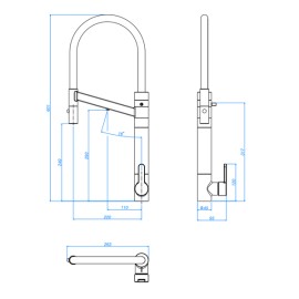 Monocomando Mesa Cozinha Bica Alta Fitro Twin Colore Cromado e Marrom 2241.C.MR