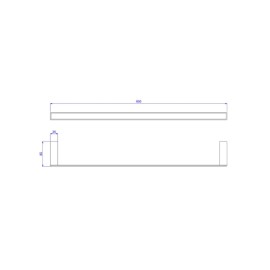Porta toalha Barra 500mm Red Gol Contemporânea Deca 2040.GL97.050.RD