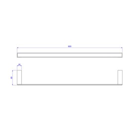 Porta toalha Barra 600mm Red Gol Contemporânea Deca 2040.GL97.060.RD