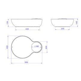 Cuba Oval de Apoio 60cm Branco Fosco Deca Gota L.16054.GT.16