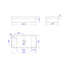 Cuba Retangular de Sobrepor 62cm Soft Antracite Deca Slim L.23062.MDE.85