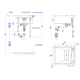 Cuba Inox com Torneira Deca Supra Hide