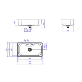 Cuba de Cozinha Retangular c/Deck e Acessórios Deca 60x40cm Facile Inox CC.660.60.DKAC.INX
